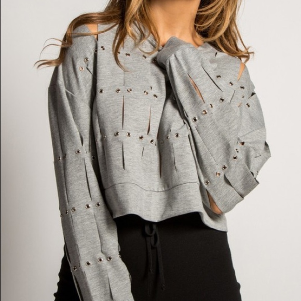 Slashed rehab crop top